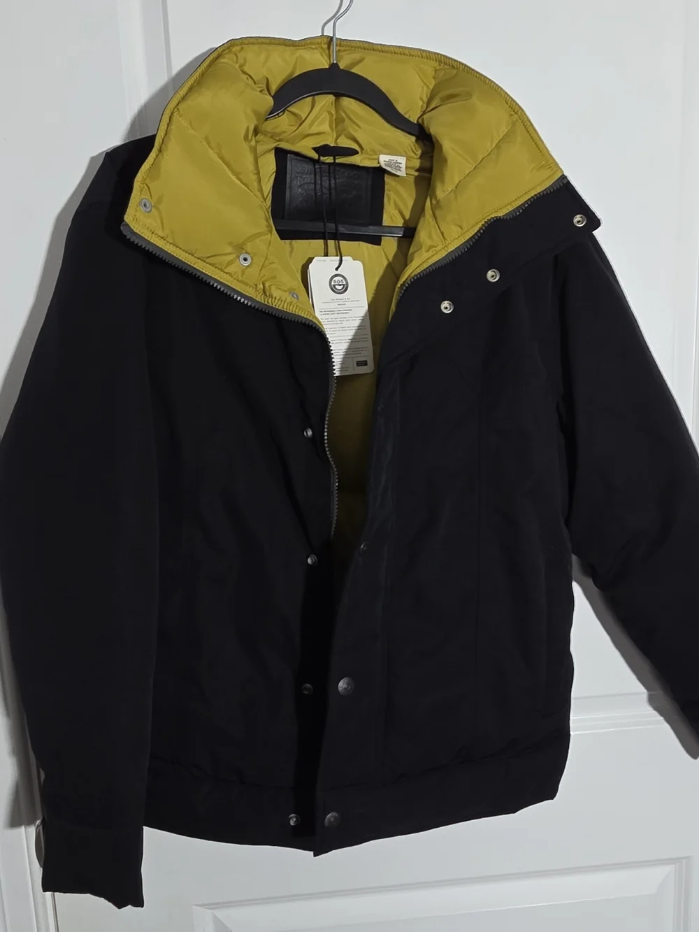 NWT MENS LEVI'S PUFFER JACKET COAT Small Allied Feather Down Black